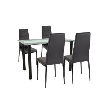 Set de masa Mezza 4+1 negru-negru