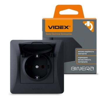 Priza cu capac negru grafit: siguranta si design Videx