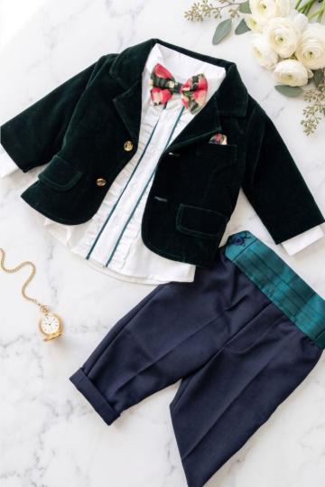 Costum de botez Ralph - verde