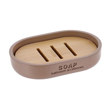 Sapuniera polirasina / bambus - cappuccino de la URBANIX SRL
