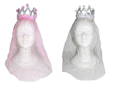 Accesoriu party Coronita printesa cu voal 2 culori - 53433 de la Hobbyplanet Romania