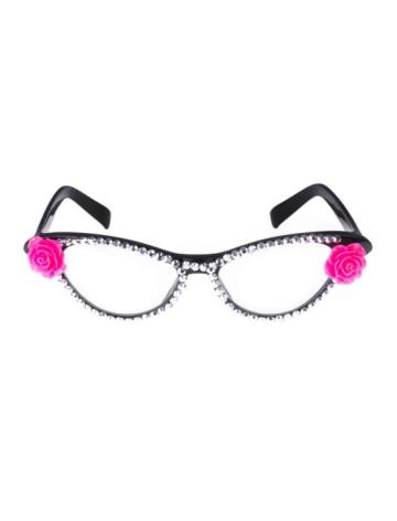 Ochelari party cu strasuri si trandafiri , vibe fun glam de la Hobbyplanet Romania