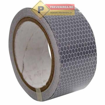 Banda de protectie reflectorizanta alba pentru santiere
