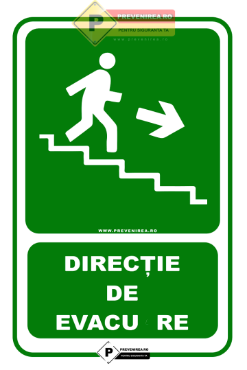 Indicator directie evacuare scara dreapta jos - semnalizare