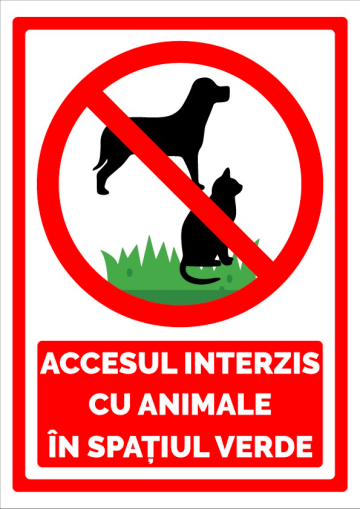 Indicator pentru accesul interzis cu animale de la Prevenirea Pentru Siguranta Ta G.I. Srl