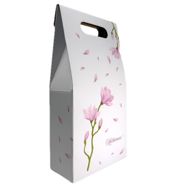 Cutie sacosa pentru sticle, Flori roz de la Loredo Srl