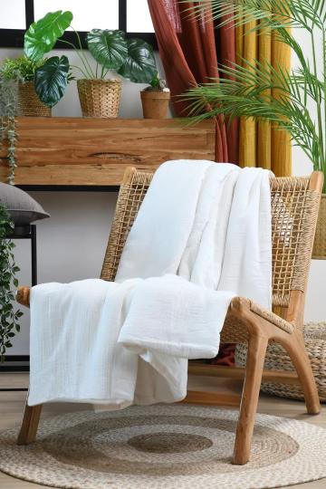 Patura Coline 125X150 cm, culoare Crem, 100% bumbac de la URBANIX SRL