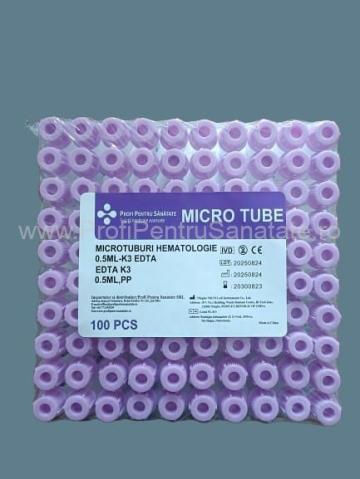 Eprubeta Micro EDTA 0.5ml (100buc./cutie) (capac mov)