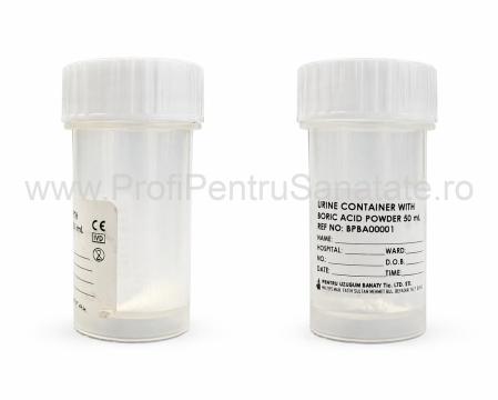 Recipient colectare urina cu acid boric - 50ml