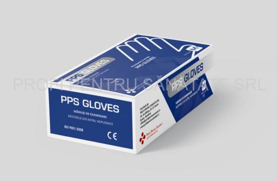 Set 100 manusi nitril nepudrate PPS Gloves, albastre de la Profi Pentru Sanatate Srl