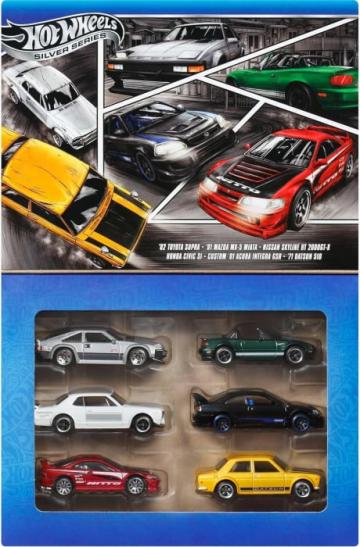 Jucarie 6 masinute Hot Wheels S Silver Japan Style scara 1:6 de la Hobbyplanet Romania