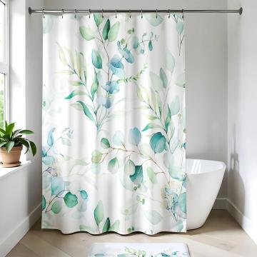 Perdea dus 180x200 cm design floral - Aquarelle - bleu verde de la URBANIX SRL