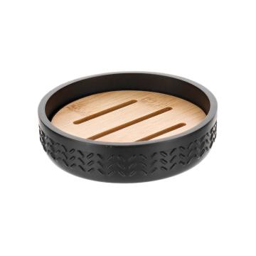 Sapuniera polirasina / bambus rotunda - neagra de la URBANIX SRL