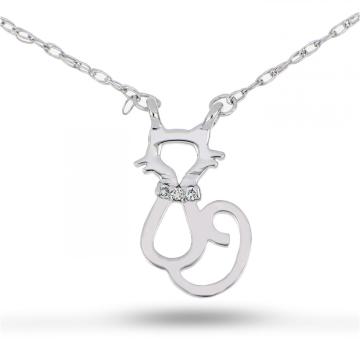 Colier Minsk aur alb 14K cu diamante de 0.01 carate