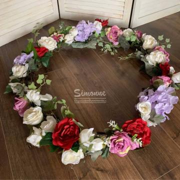 Aranjament ghirlanda cristelnita flori artificiale de la Simonne
