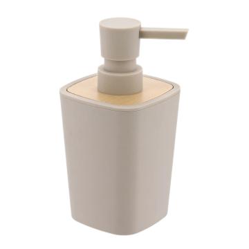 Dispenser sapun plastic si bambus 380 ml - bej de la URBANIX SRL