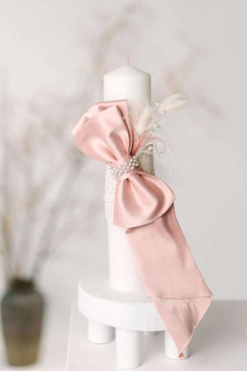 Lumanare botez Olivia A42 - Funda Statement - roz