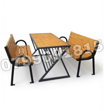 Set masa &amp; 2 banci pentru parc/gradina (spatiu verde)