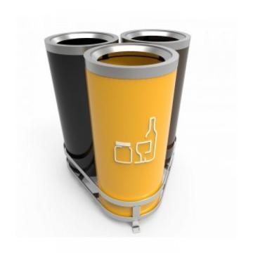 Cosuri de gunoi moderne de reciclare 3x50L Aarhus B