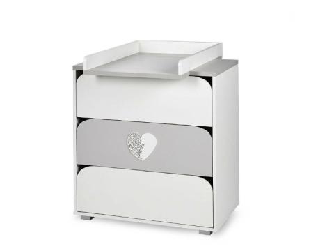 Comoda copii Klups Nel Heart alb, gri